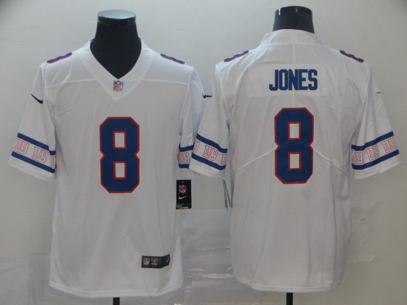 Men New York Giants #8 Jones White team logo cool edition NFL Jerseys->new york giants->NFL Jersey